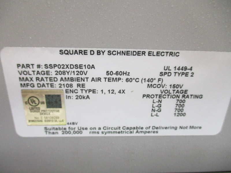 SQUARE D SSP02XDSE10A 120V NSNP