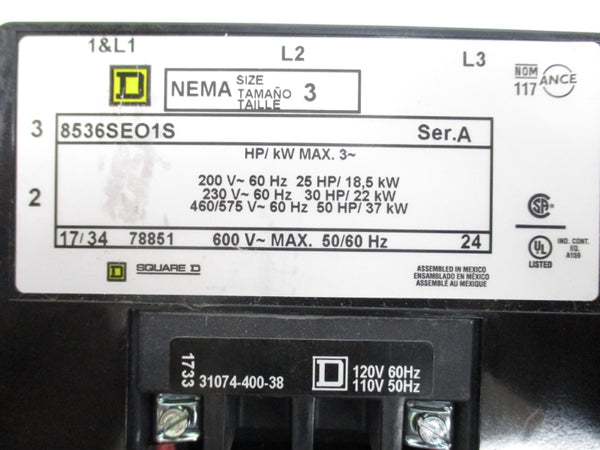 SQUARE D 8536SEO1V02S SER. A 110/120V NSNP