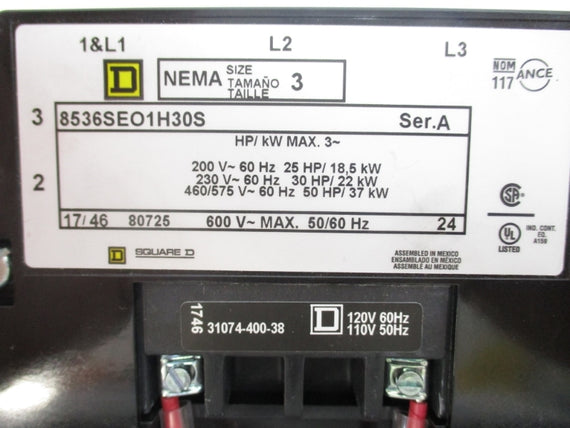 SQUARE D 8536SEO1V02H30S SER. A 110/120V NSNP