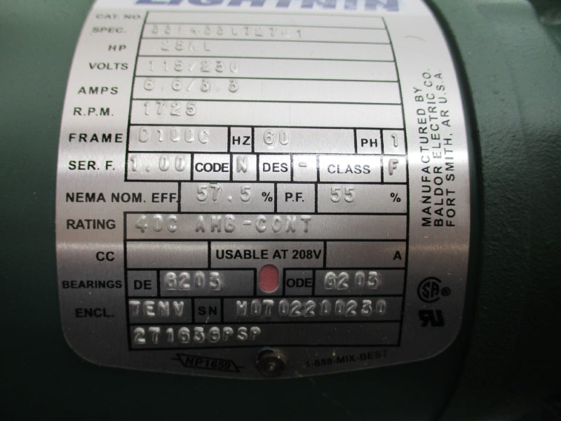 BALDOR 271636PSP SER. F 115/230V 3.3A NSMP