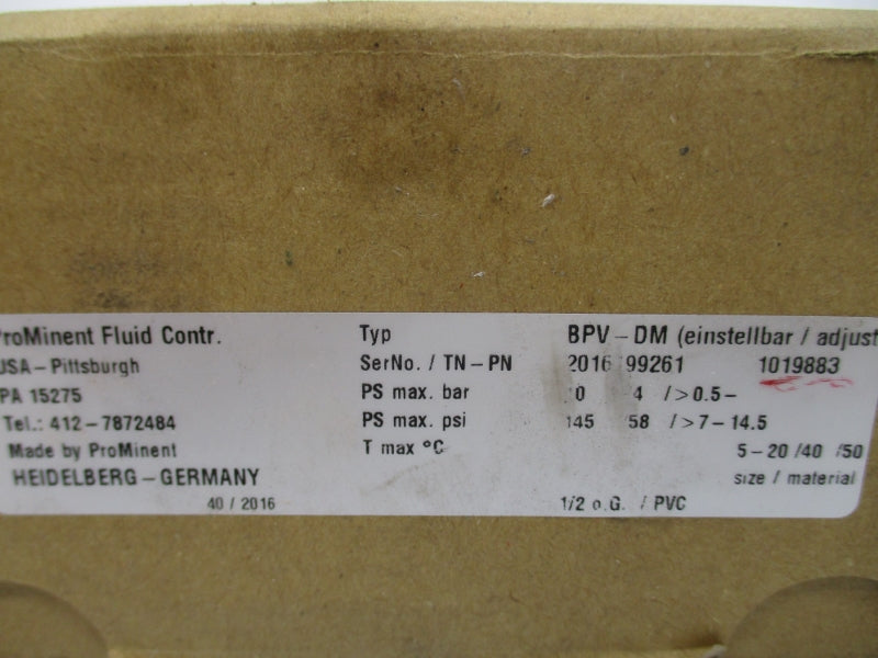 PROMINENT BPV-DM 2016199261 145PSI NSMP