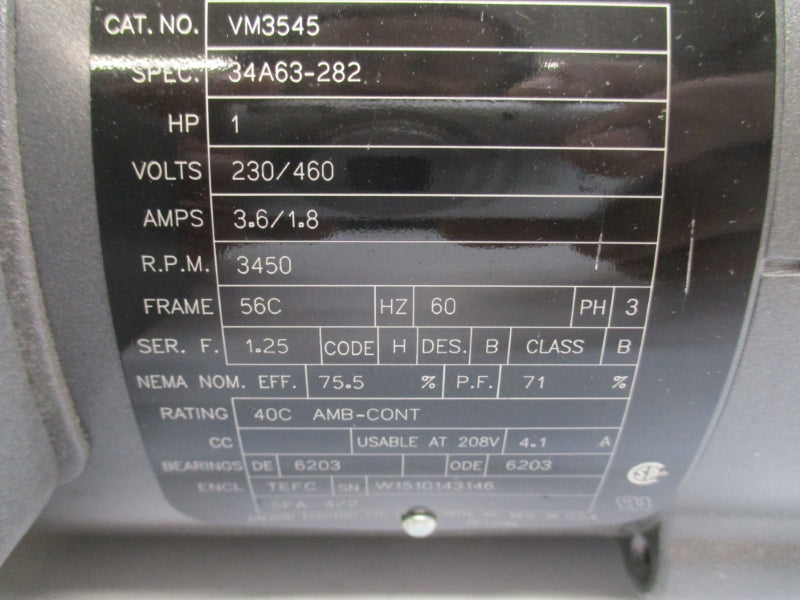 BALDOR VM3545 230/460V 3.6/1.8A NSMP
