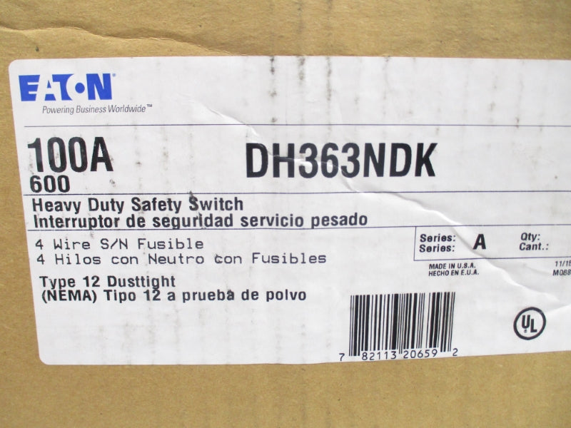 EATON DH363NDK SER. A 600V 100A (AS PICTURED) NSMP