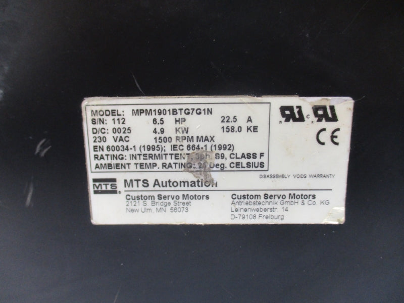 MTS AUTOMATION MPM1901BTG7G1N 230VAC UNMP