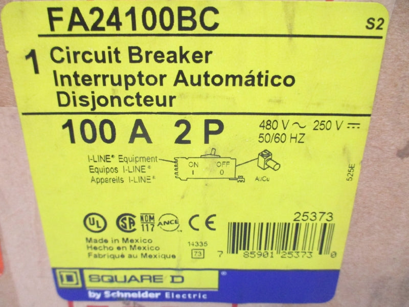 SQUARE D FA24100BC SER. 2 480V 100A NSFS