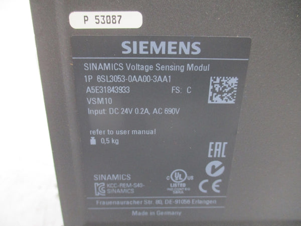 SIEMENS 6SL3053-0AA00-3AA1 690VAC 0.2A NSMP