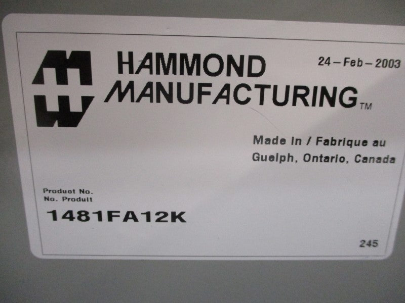 HAMMOND MANUFACTURING 1481FA12K NSNP