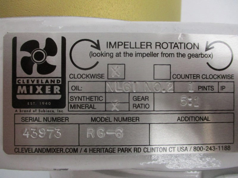 CLEVELAND MIXER RG-6 NSMP