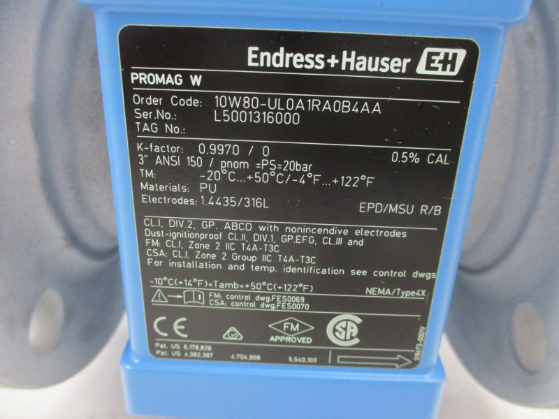 ENDRESS+HAUSER 10W80-UL0A1RA0B4AA 85-250VAC NSMP