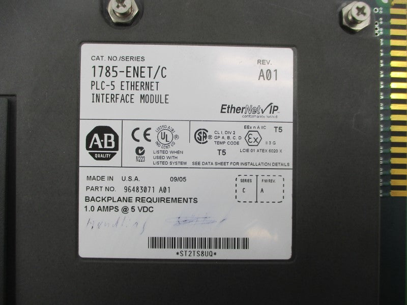 ALLEN BRADLEY 1785-ENET SER. C REV. A01 5VDC 1.0A UNMP