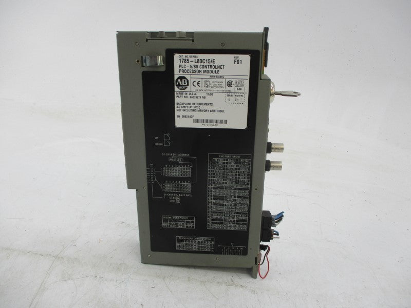 ALLEN BRADLEY 1785-L80C15 SER. E REV. F01 5VDC 3A UNMP