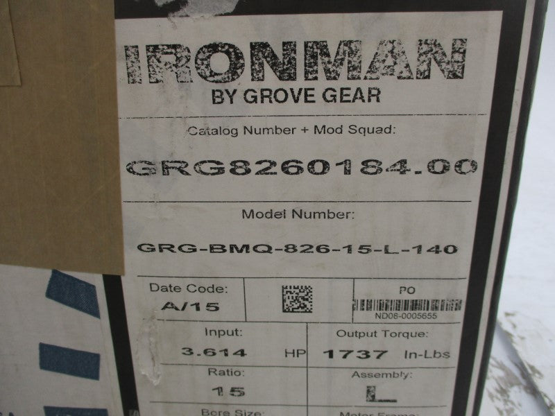 GROVE GEAR GRG8260184.00 GRG-BMQ-826-15-L-140 NSMP