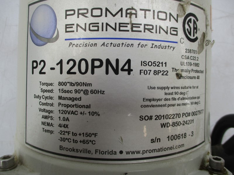 PROMATION ENGINEERING P2-120PN4 120VAC 1A UNMP