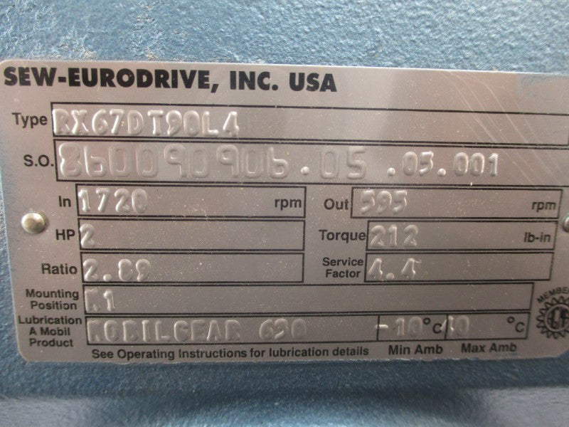 SEW-EURODRIVE RX67DT90L4 NSNP