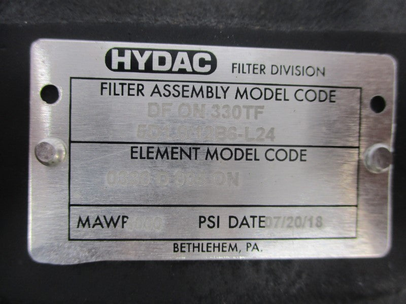 HYDAC DFON330TF 5D1.0/12B6-L24 600PSI NSNP