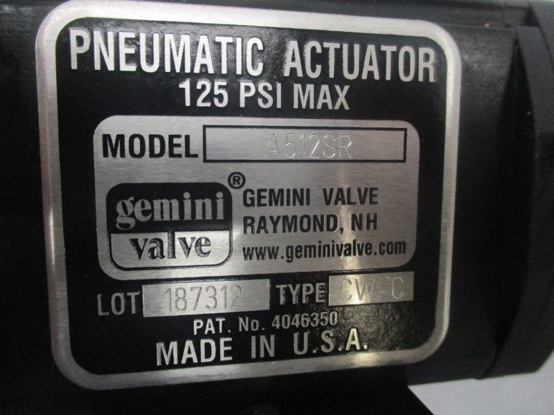 GEMINI VALVE A512SR 125PSI NSNP