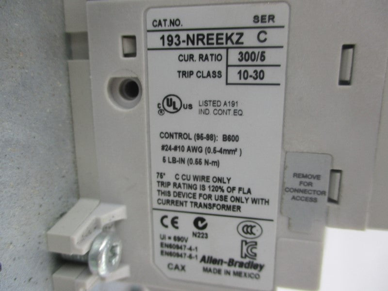 ALLEN BRADLEY 193-NREEKZ SER. C 60-300A (AS PICTURED) UNMP