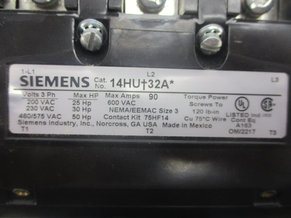 SIEMENS 14HUG32AA 110-120VAC 90A NSMP