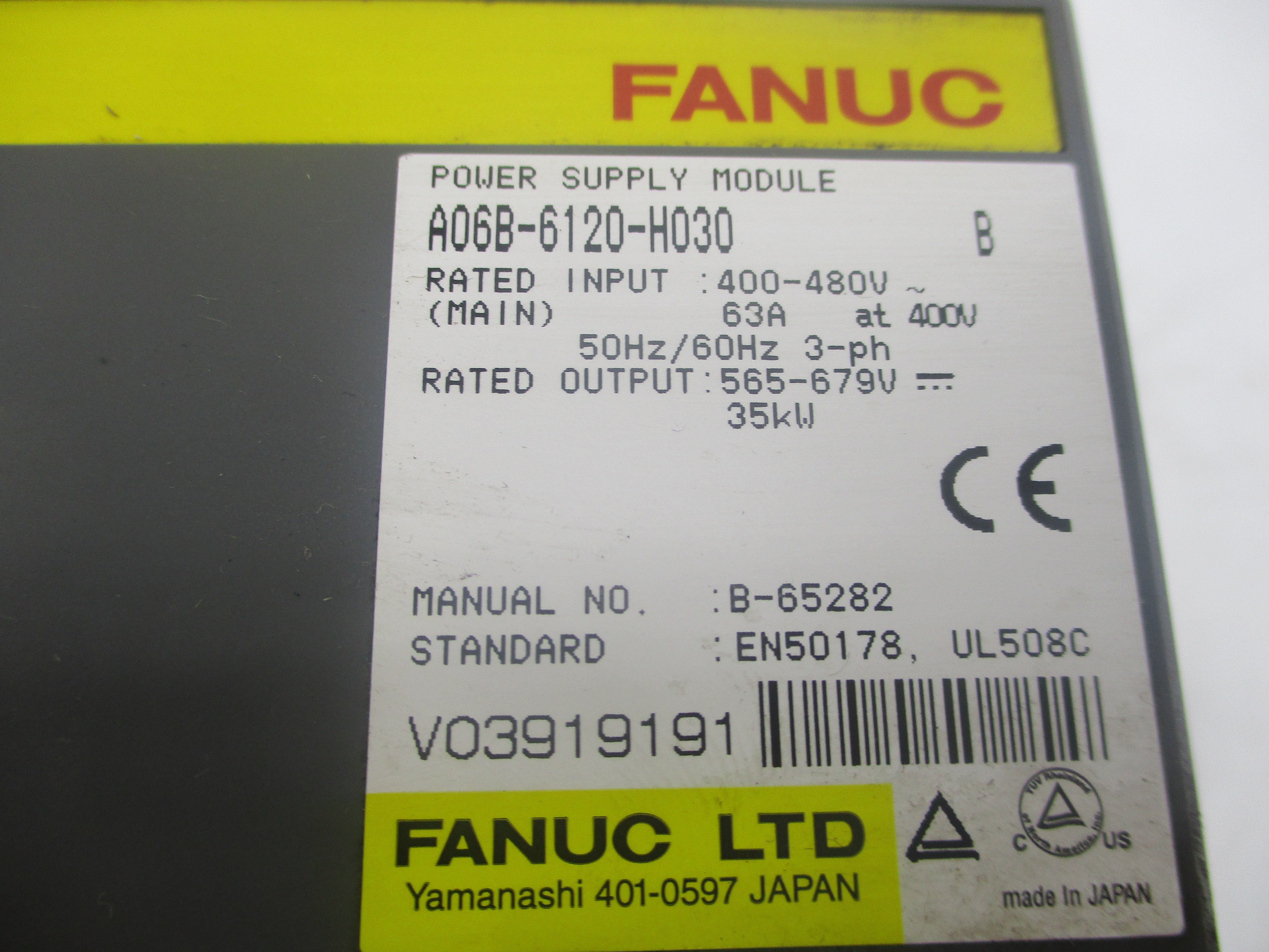 FANUC A06B-6120-H030 400-480V 63A (AS PICTURED) UNMP