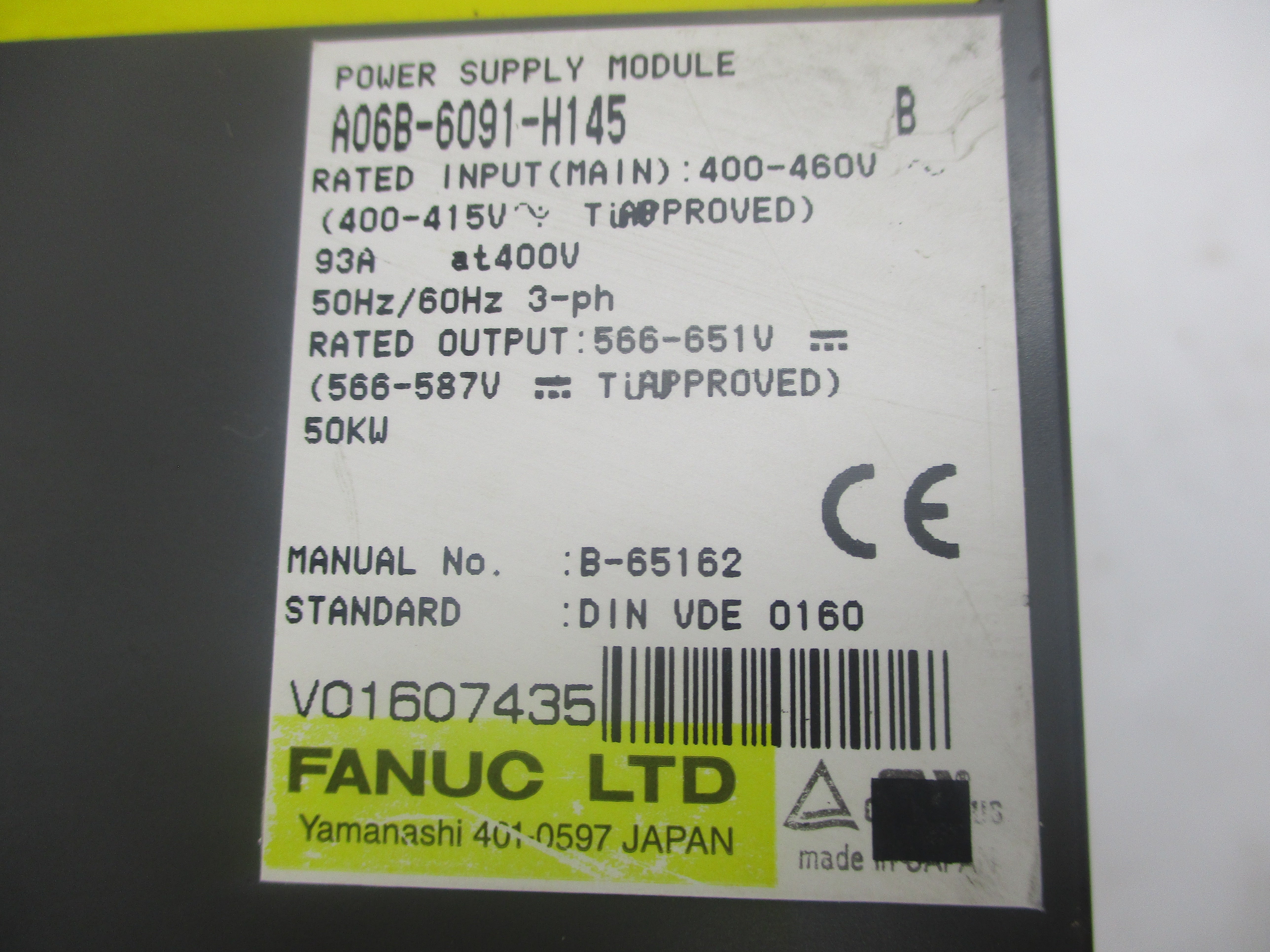 FANUC A06B-6091-H145 400-460V 93A UNMP