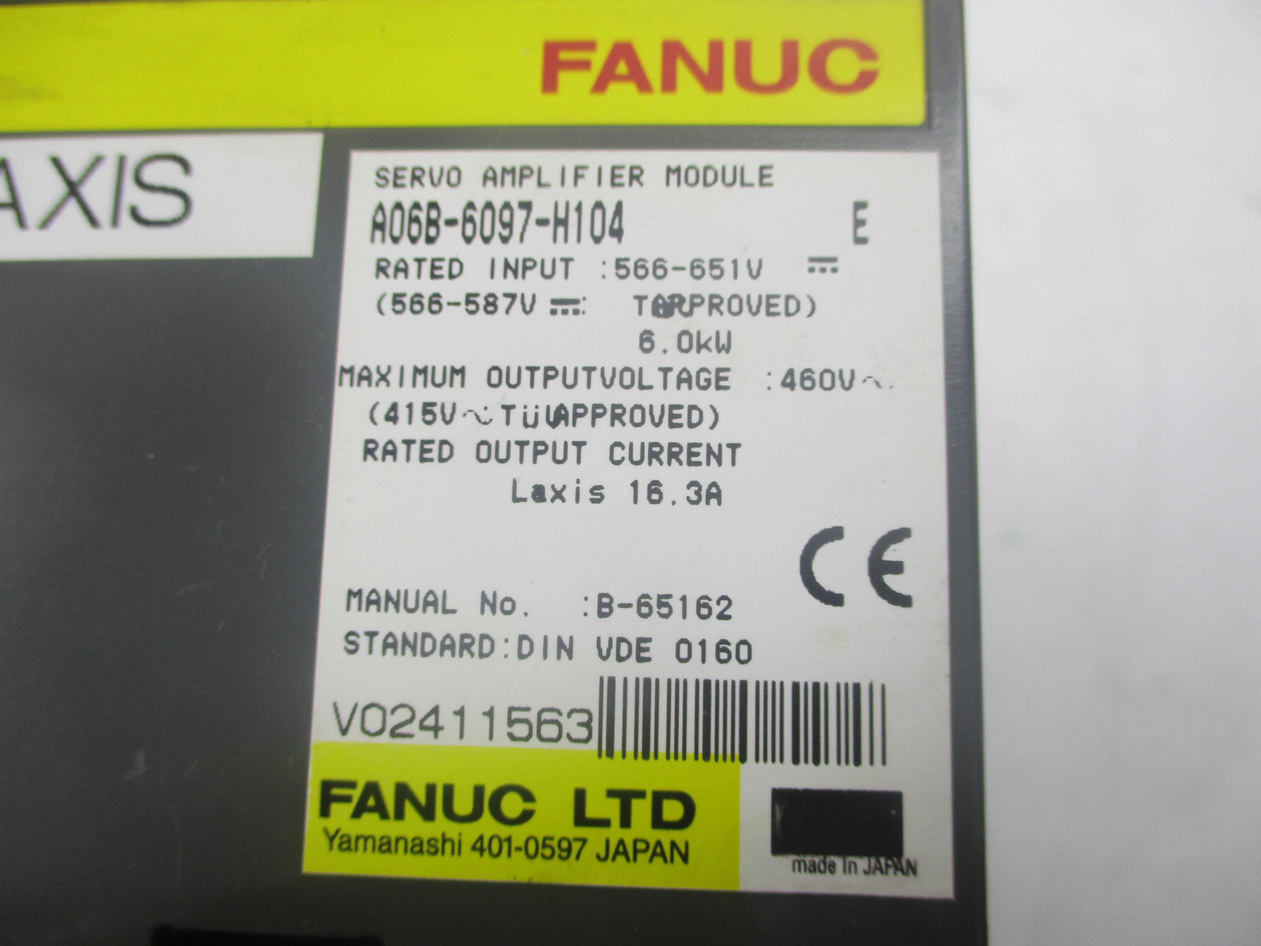 FANUC A06B-6097-H104 566-651V UNMP