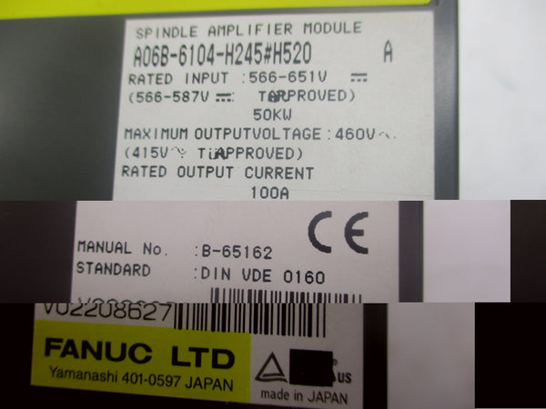 FANUC A06B-6104-H245#H520 566-651V UNMP