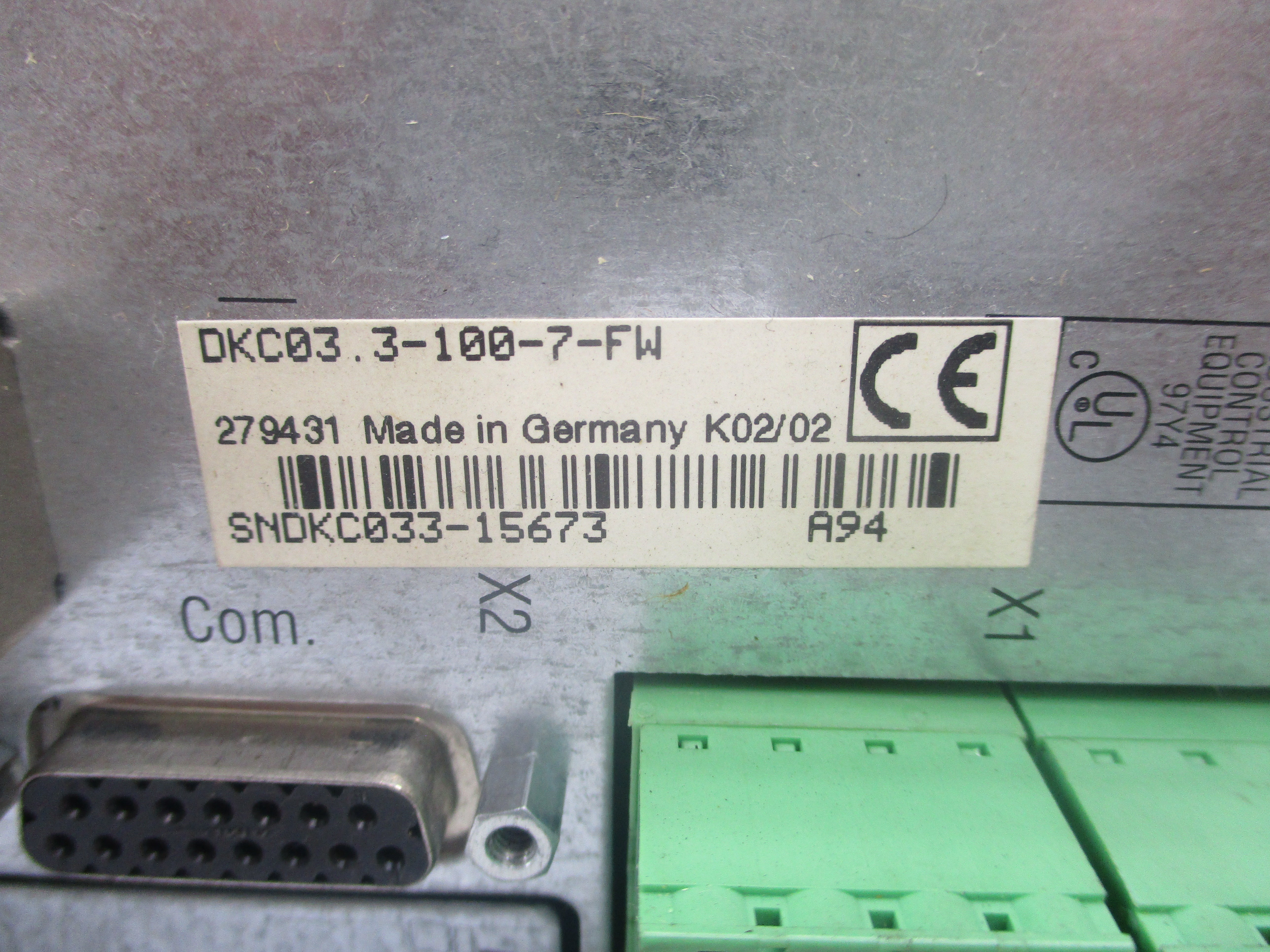 REXROTH DKC03.3-100-7-FW (NO COVER) UNMP