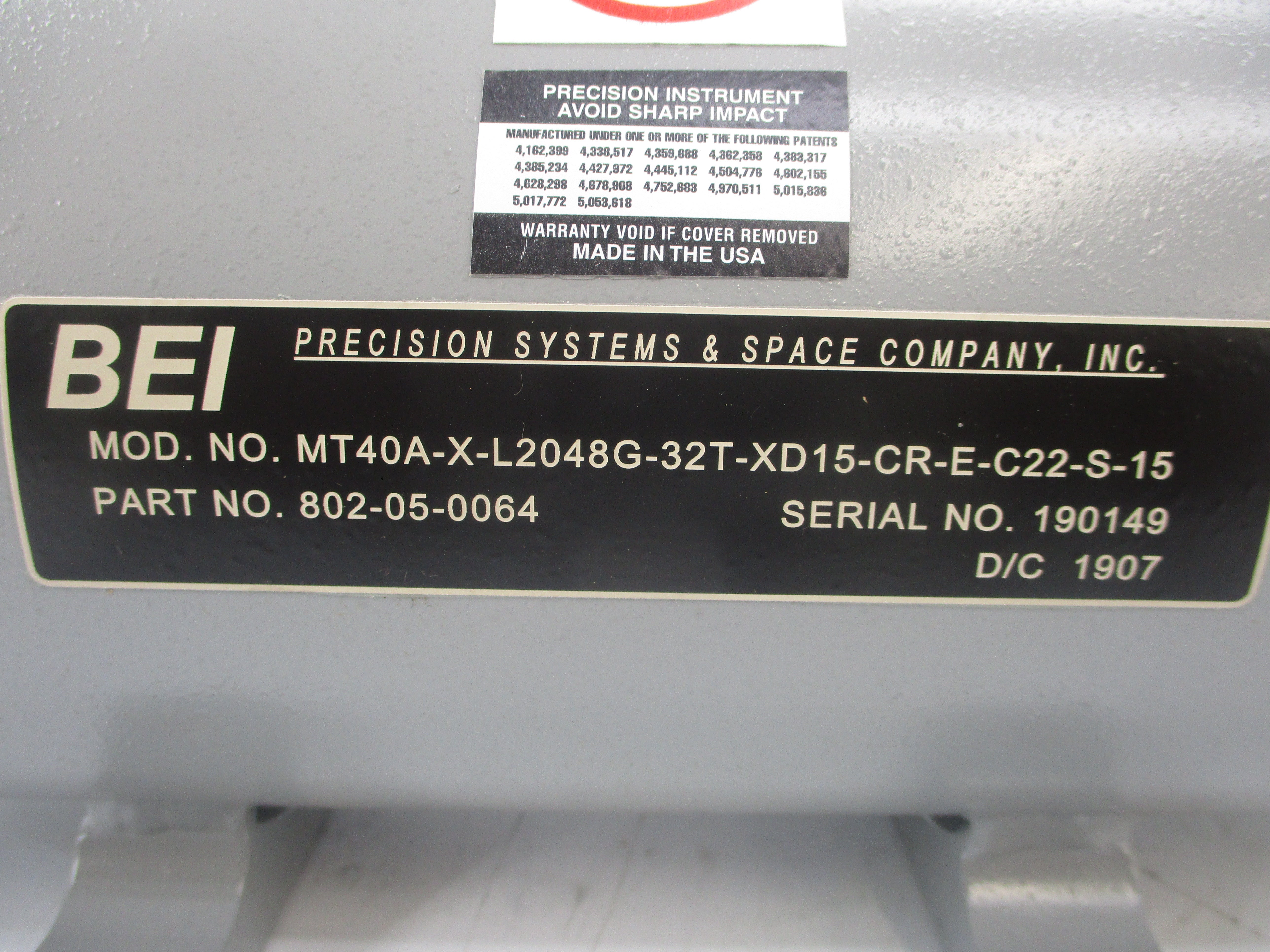 BEI 802-05-0064 MT40A-Z-L2048G-32T-XD15-CR-E-C22-S-15 NSNP