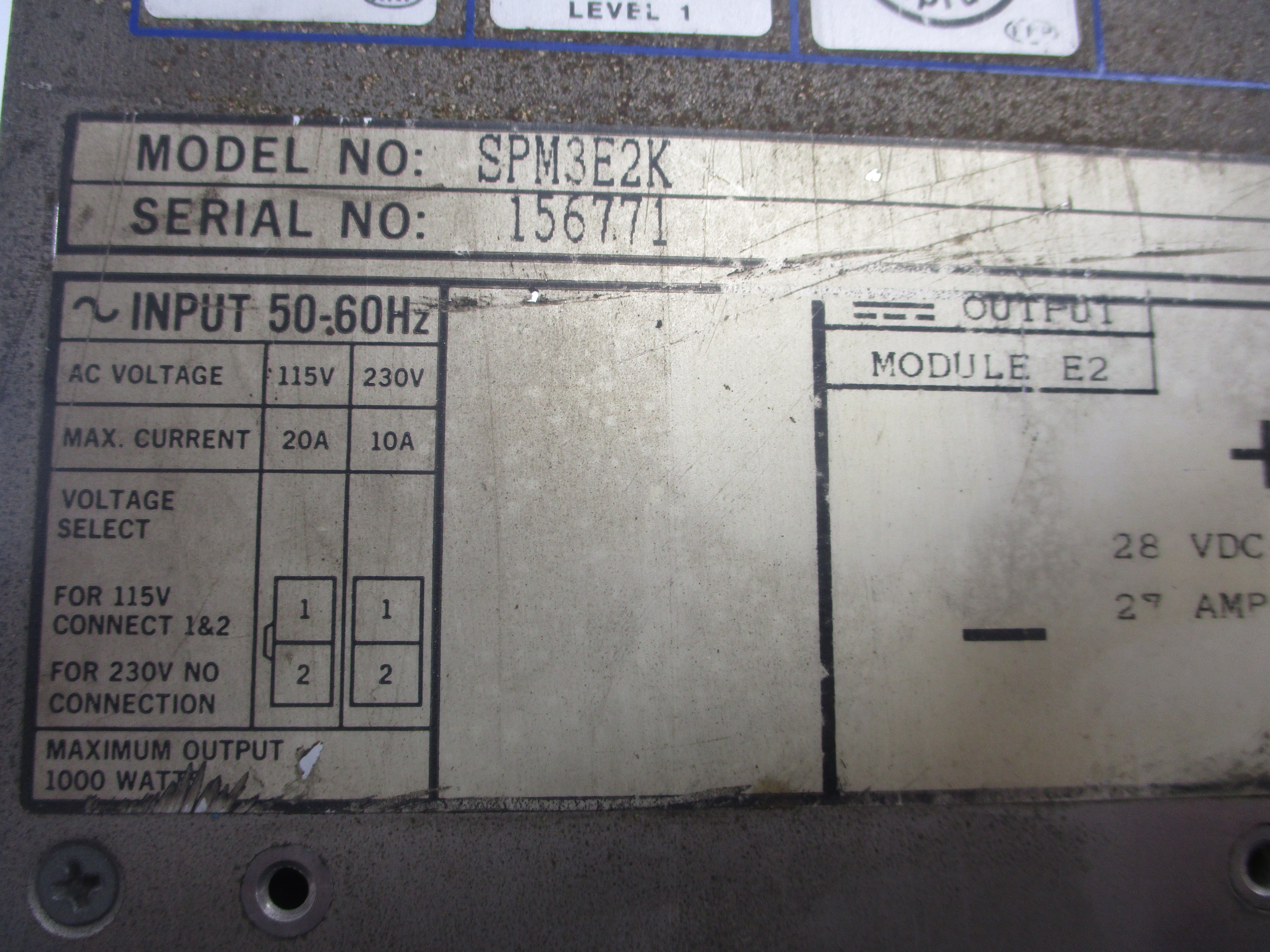POWER ONE SPM3E2K 115/230V 20A/10A UNMP
