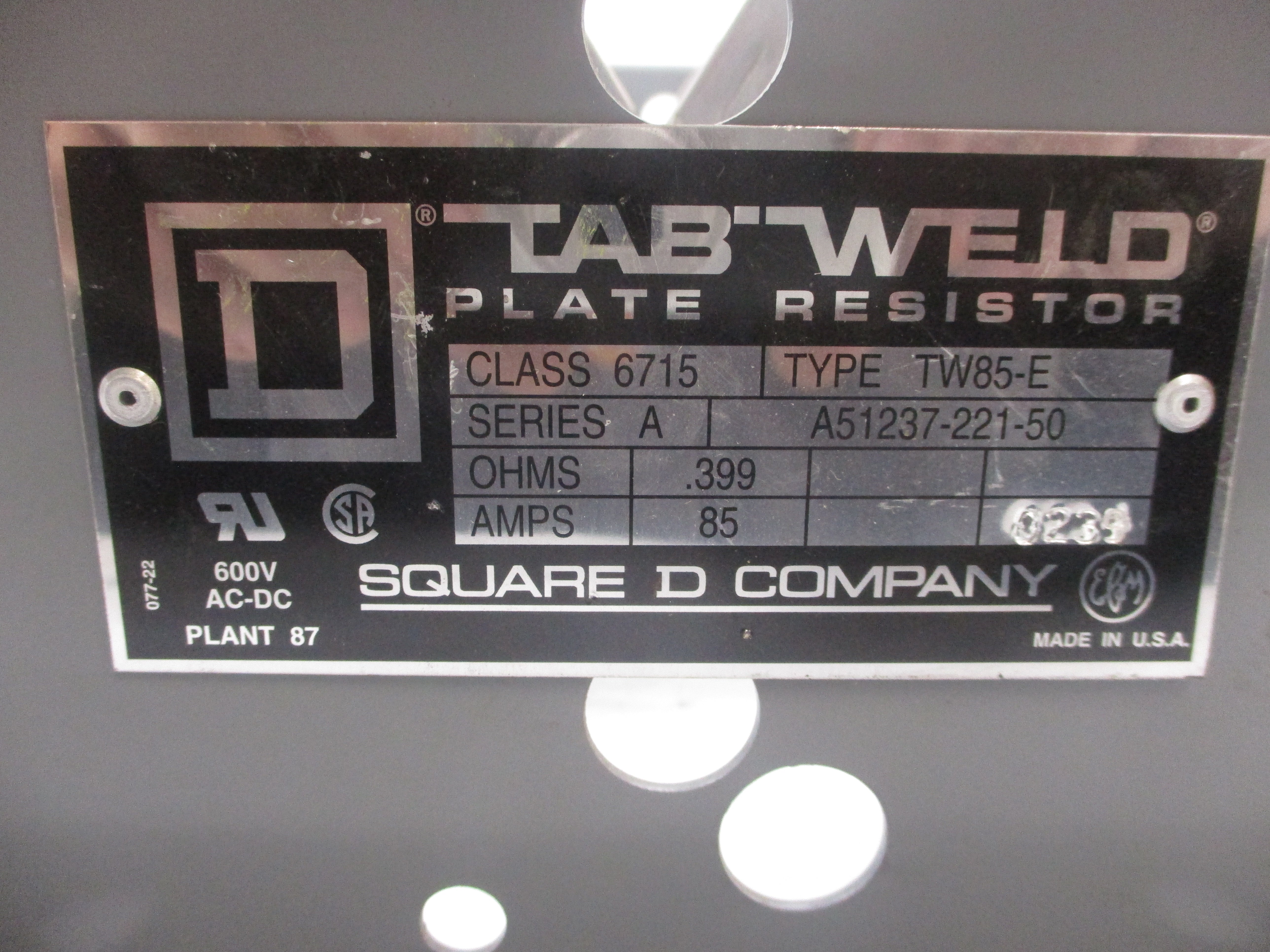 SQUARE D 6715TW85-E SER. A 85A NSNP