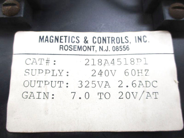 MAGNETICS & CONTROLS 218A4518P1 240V UNMP
