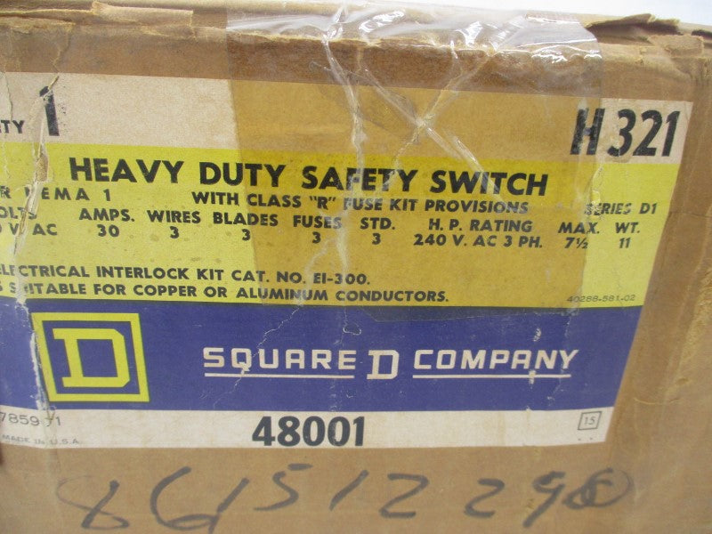 SQUARE D H321 SER. D1 240VAC 30A NSMP