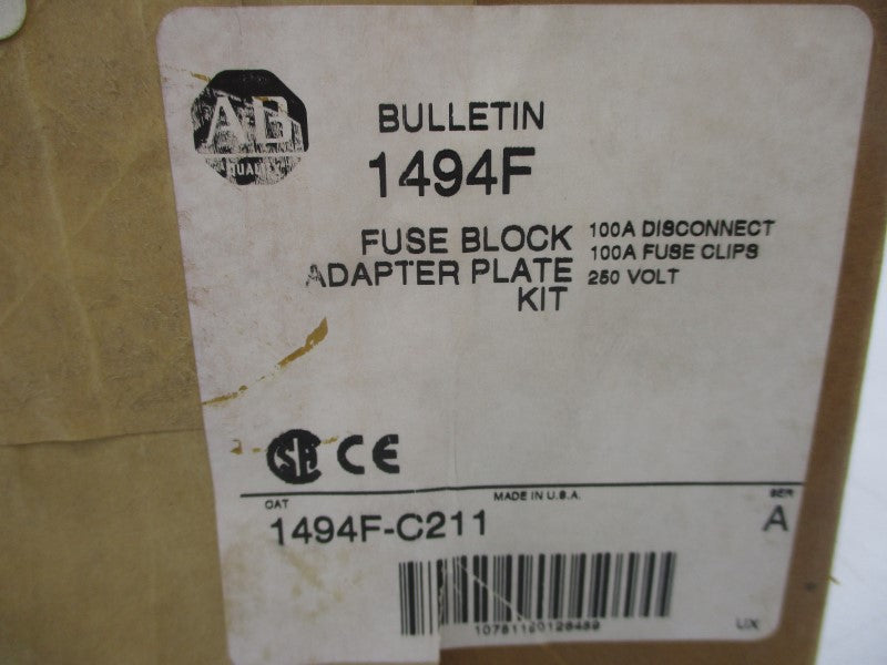 ALLEN BRADLEY 1494F-C211 SER. A 250V 100A NSFS