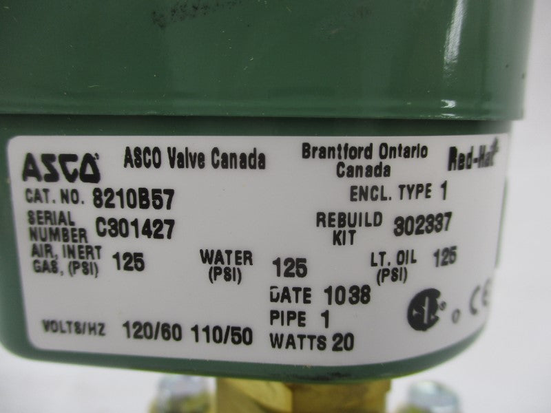 ASCO 8210B57 110/120V 125PSI 1" NSMP