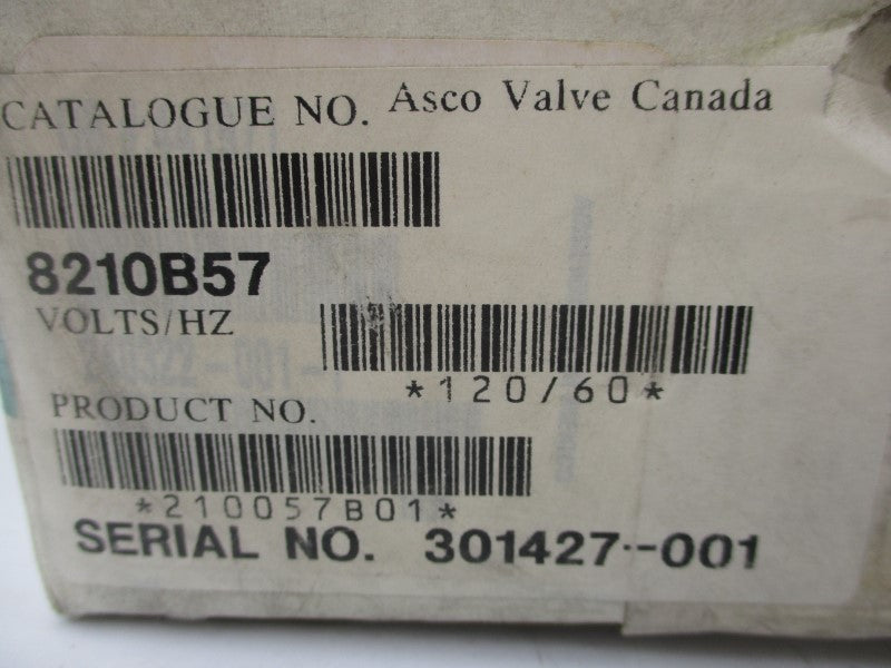 ASCO 8210B57 110/120V 125PSI 1" NSMP