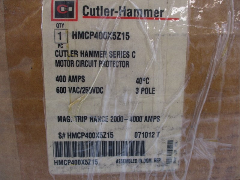 CUTLER HAMMER HMCP400X5Z15 SER. C 600VAC 400A NSMP