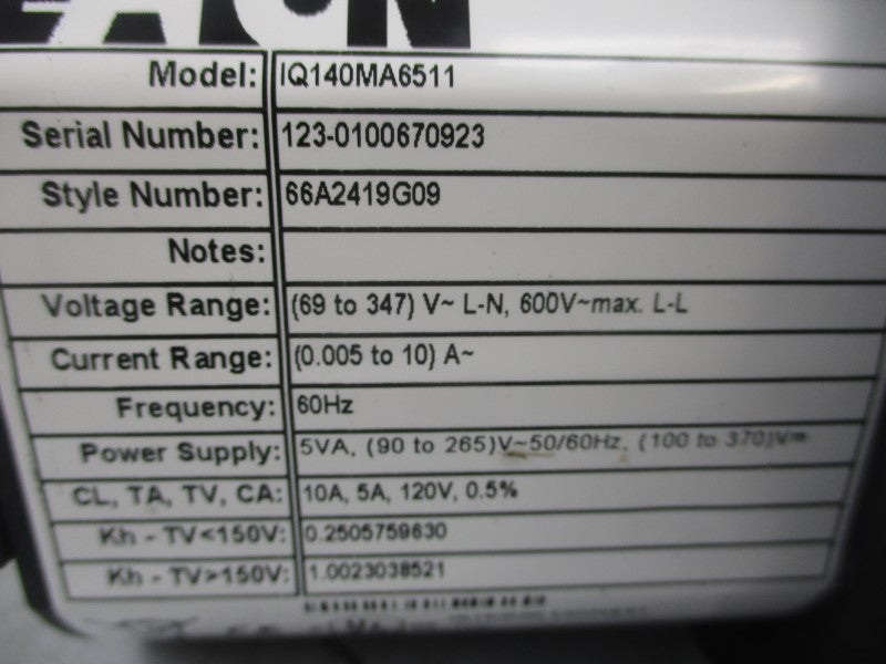 EATON IQ140MA6511 90-265VAC/DC 5A NSMP