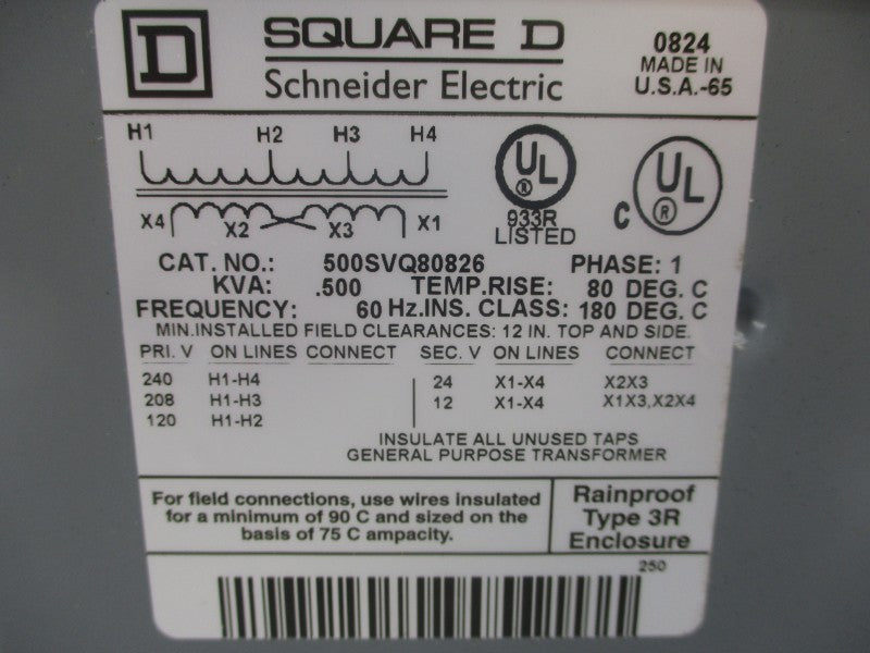 SQUARE D 500SVQ80826 240V NSMP