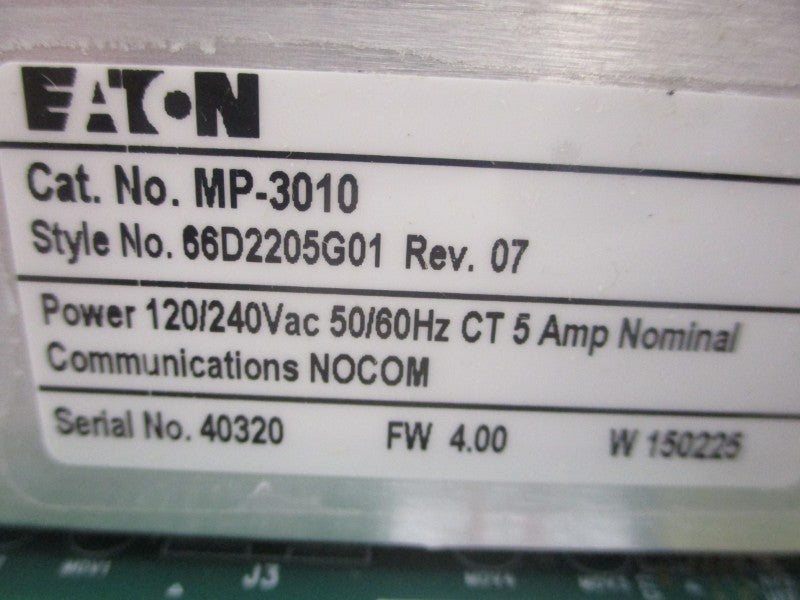 EATON MP-3010 66D2205G01 F/W 4.00 120/240VAC 5A REV. 07 NSMP