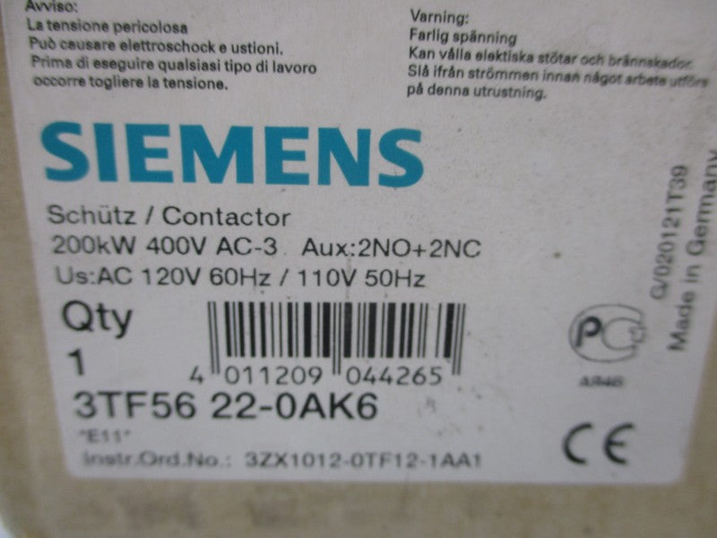 SIEMENS 3TF5622-0AK6 110/120V NSMP