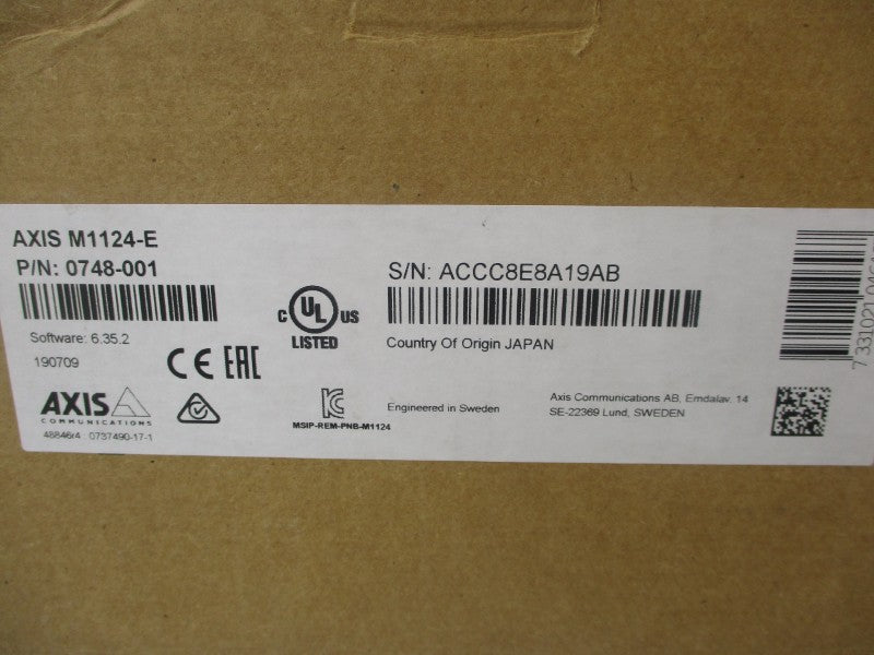 AXIS M1124-E 0748-501-03 44-57VDC 014-009A NSMP
