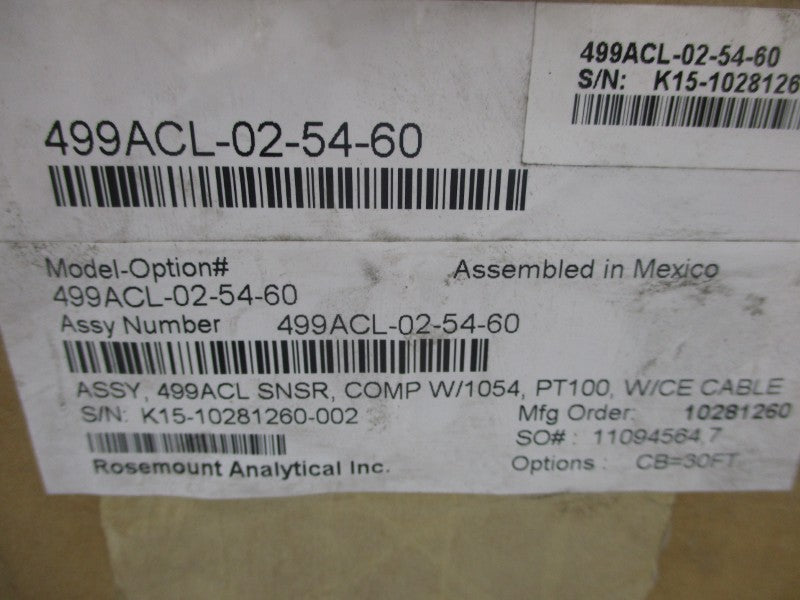 ROSEMOUNT 499ACL-02-54-60 65PSI NSMP