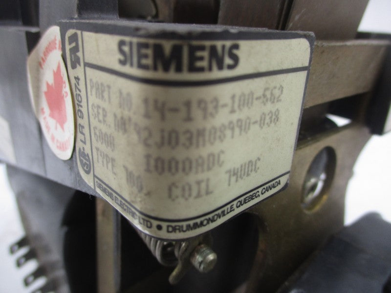 SIEMENS 14-193-100-562 74VDC UNMP