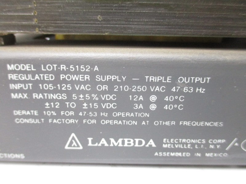 LAMBDA LOT-R-5152-A 105-125/210-250VAC 12A UNMP