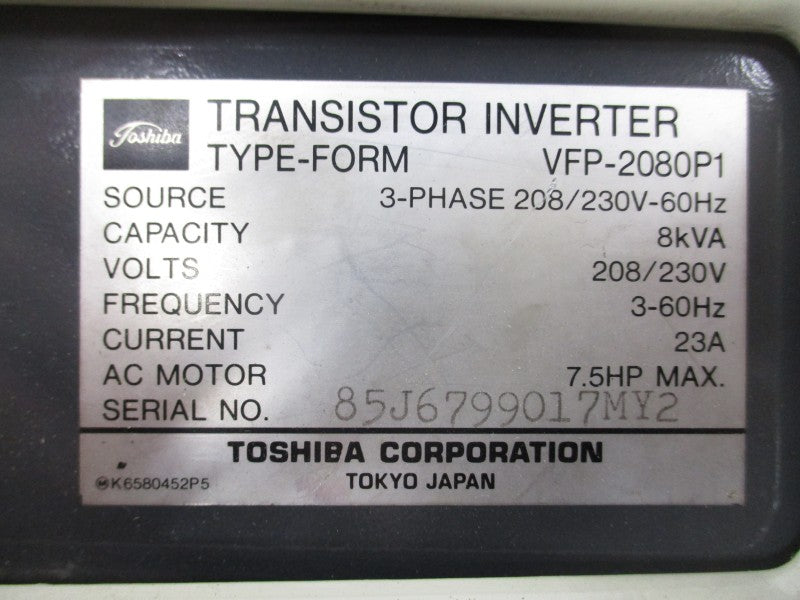 TOSHIBA VFP-2080P1 208/230V 23A UNMP