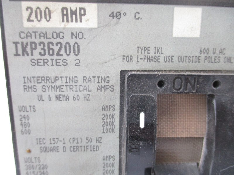 SQUARE D IKP36200 SER. 2 600V 200A UNMP