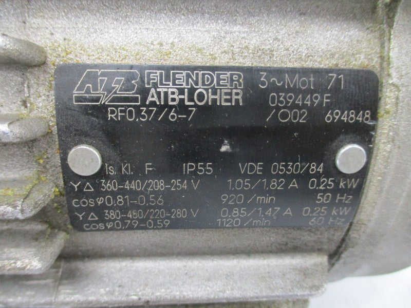ATB FLENDER RF0,37/6-7 039449F 360-440V 1.05/1.82A UNMP