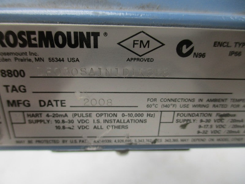 ROSEMOUNT 8800DF030SA1N1D1K5M5 10.8-30VDC UNMP