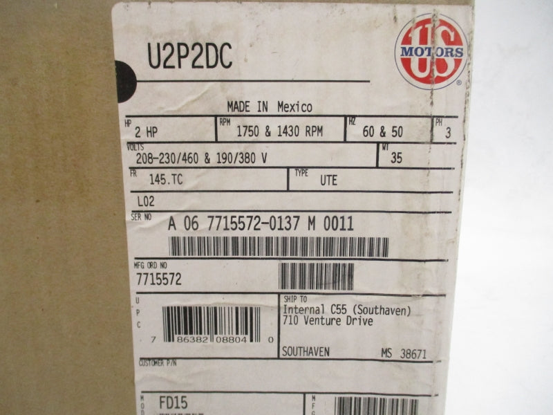 US MOTORS U2P2DC 208-230/460V NSFS