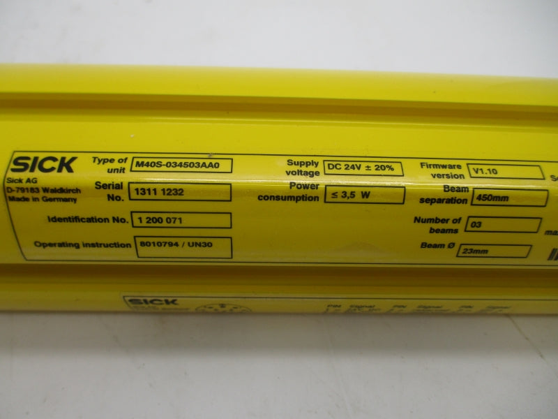SICK M40S-034503AA0 1200071 24VDC F/W V1.10 NSMP